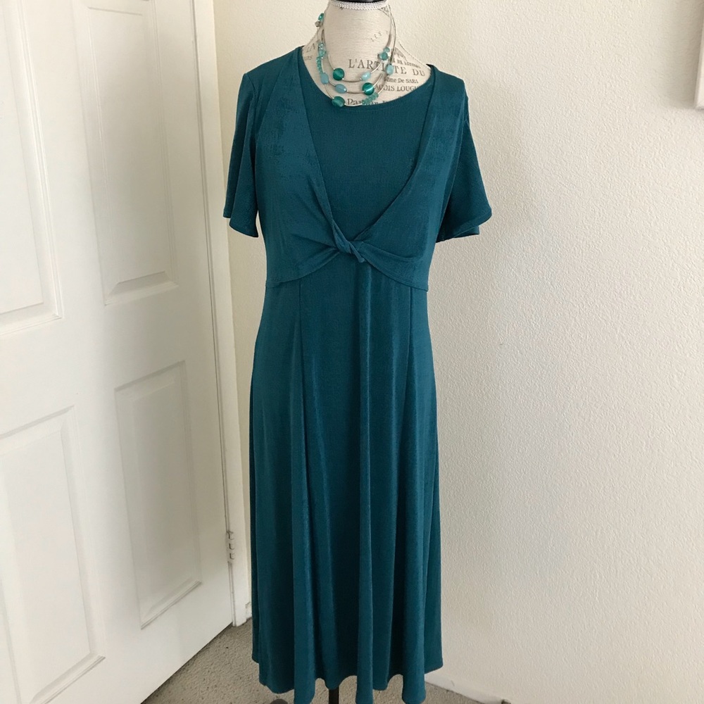 Teal “woman” dress